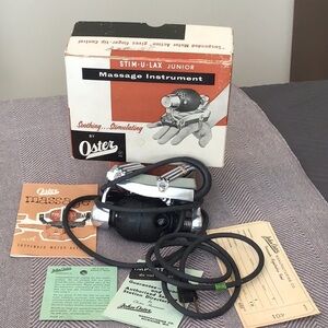 Vintage Oster stim-u-lax junior massage instrument M-4 with box& directions used